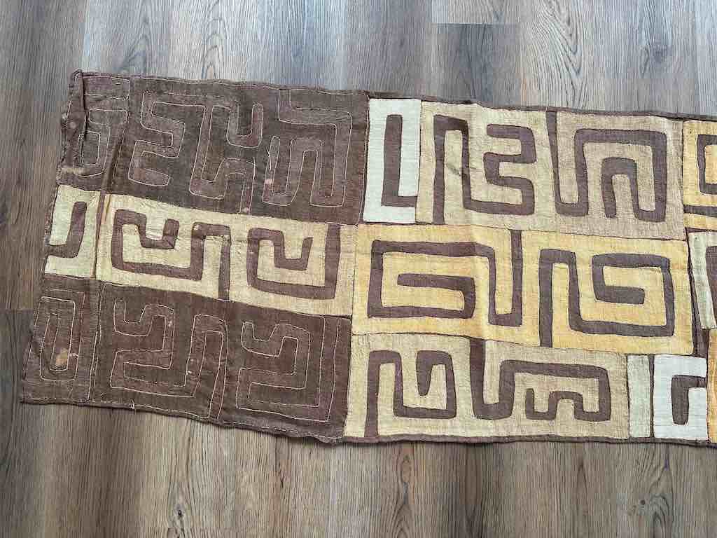 Kuba Cloth Long Raffia Textile | 136 x 27"