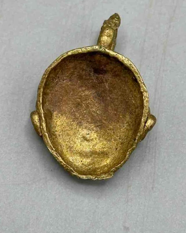 Small African Brass Mask Pendant - Ghana