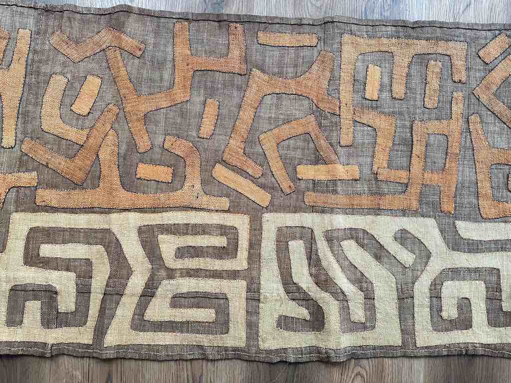 Kuba Cloth Long Raffia Textile | 124 x 26"