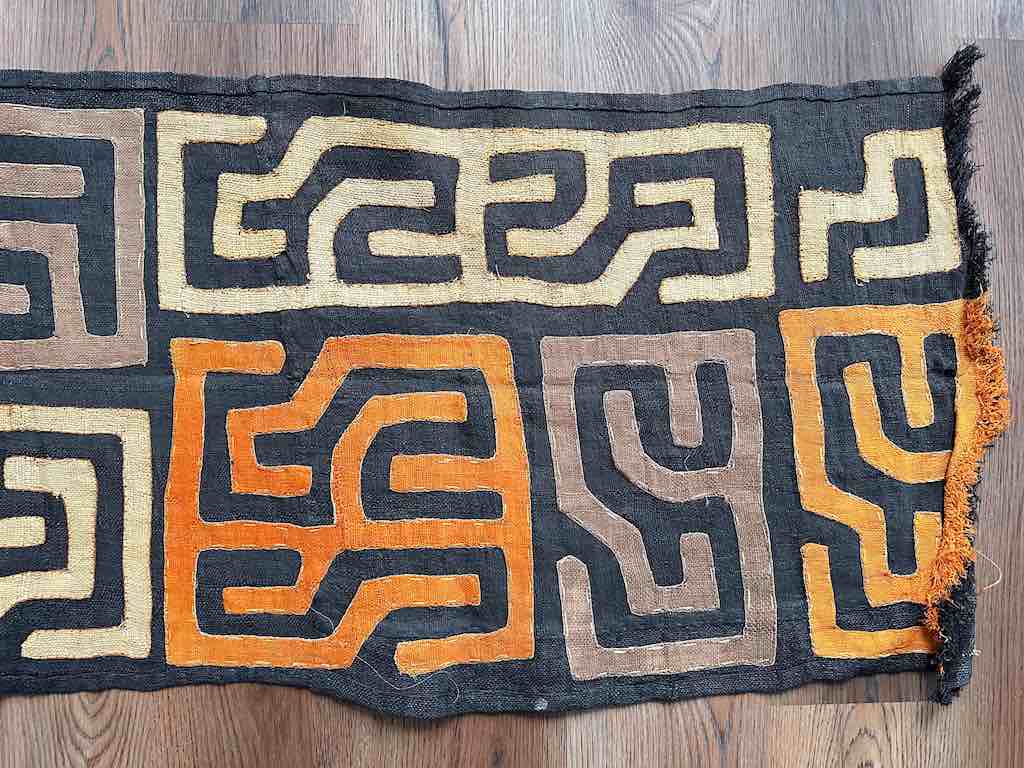 Kuba Cloth Long Raffia Textile | 137 x 21"