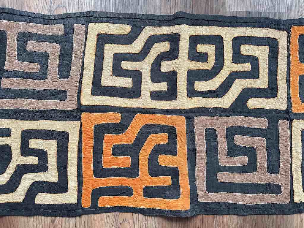 Kuba Cloth Long Raffia Textile | 137 x 21"