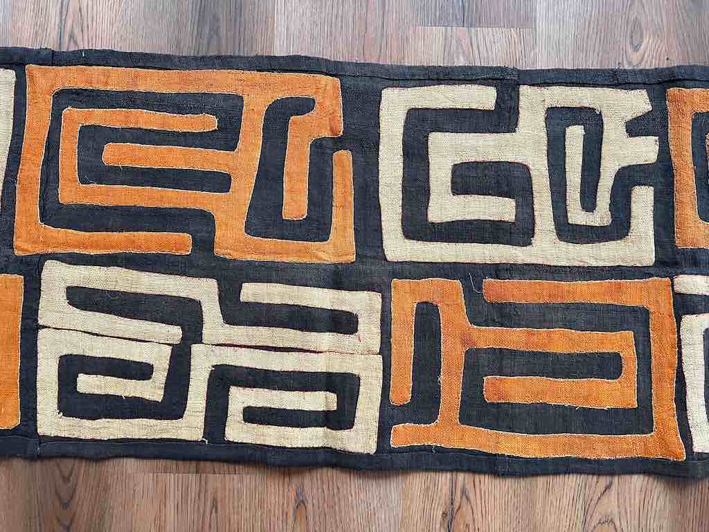 Kuba Cloth Long Raffia Textile | 149 x 21"