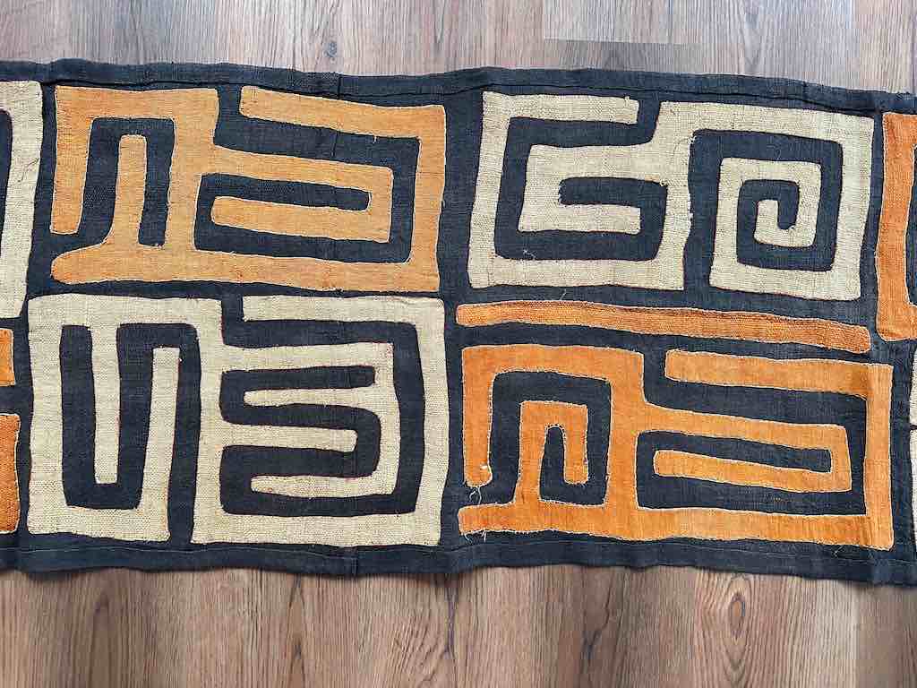 Kuba Cloth Long Raffia Textile | 149 x 21"