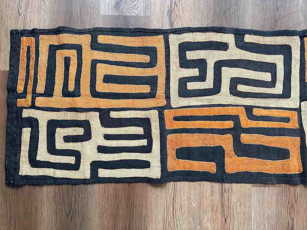 Kuba Cloth Long Raffia Textile | 149 x 21"