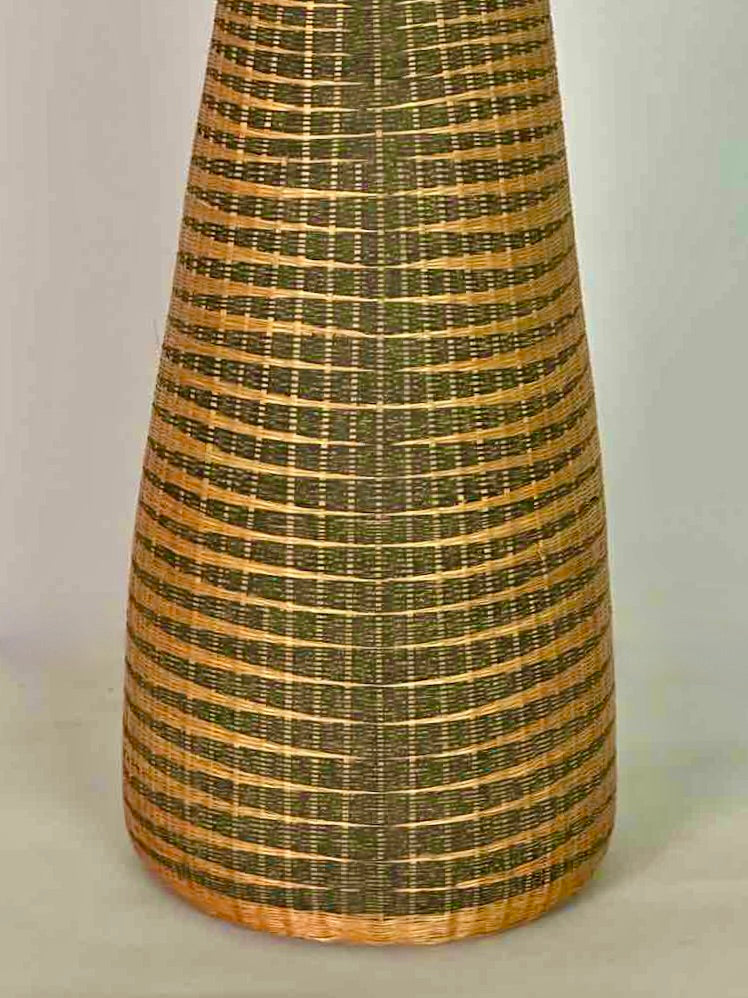 Tutsi Decor Very Detailed Weave Tall Slender Basket - Rwanda