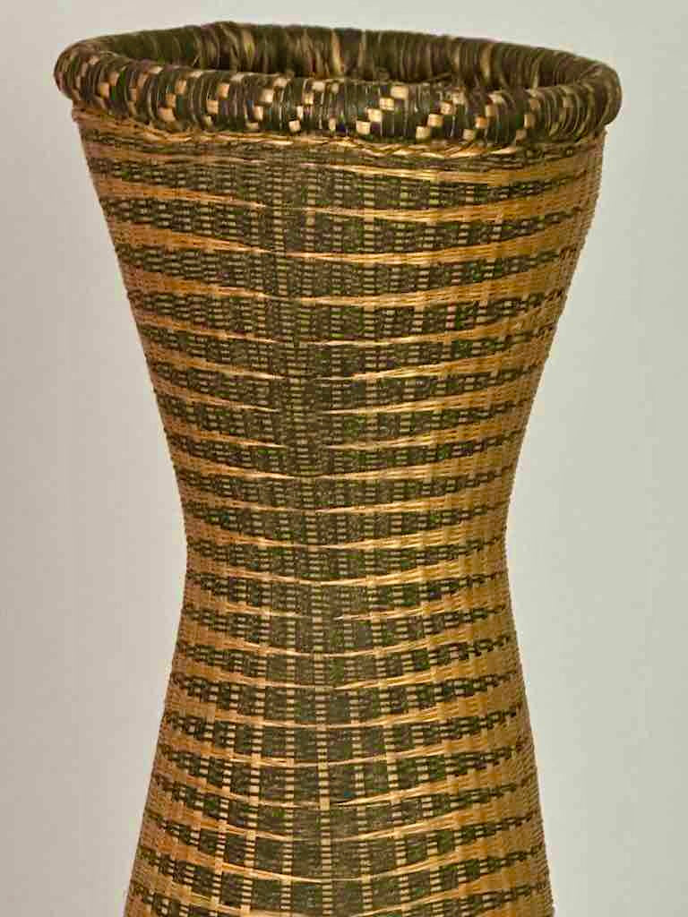 Tutsi Decor Very Detailed Weave Tall Slender Basket - Rwanda