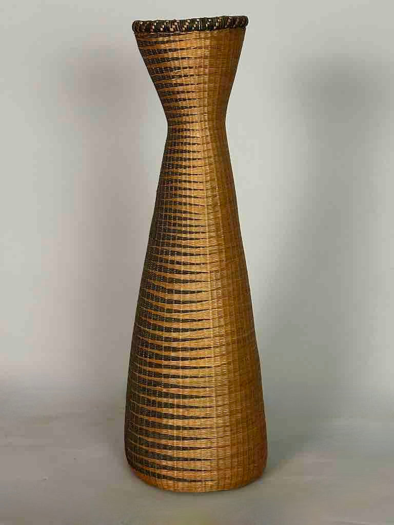 Tutsi Decor Very Detailed Weave Tall Slender Basket - Rwanda