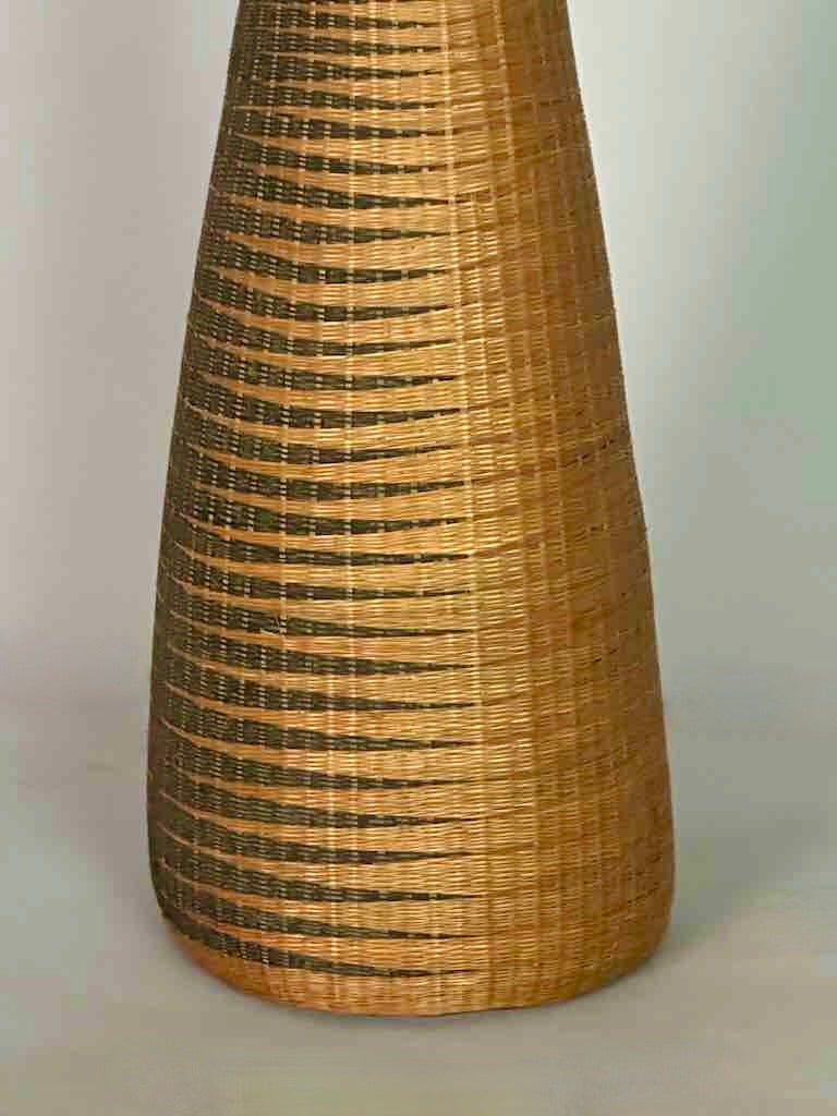 Tutsi Decor Very Detailed Weave Tall Slender Basket - Rwanda