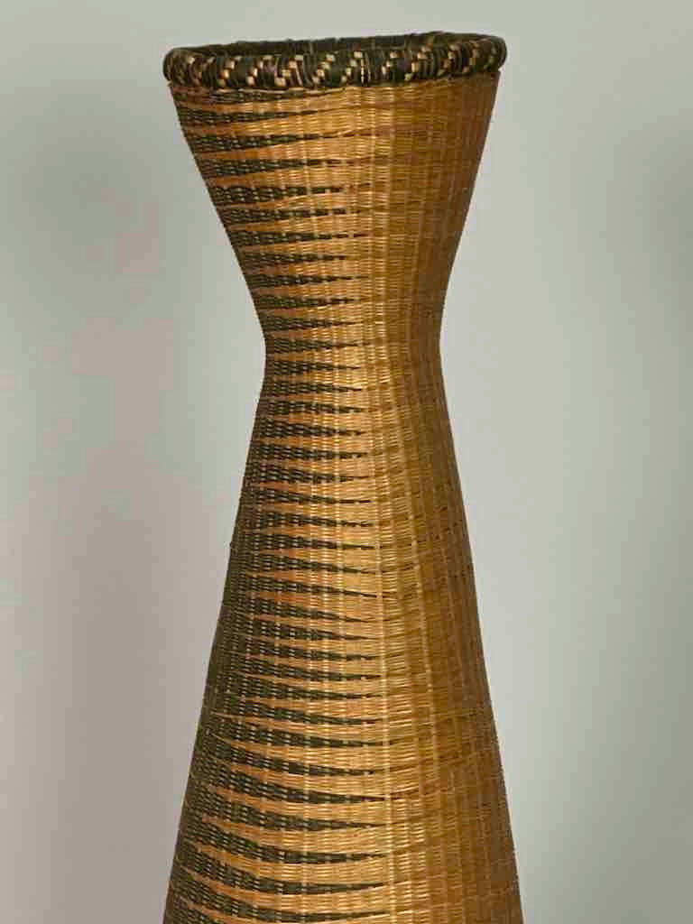 Tutsi Decor Very Detailed Weave Tall Slender Basket - Rwanda