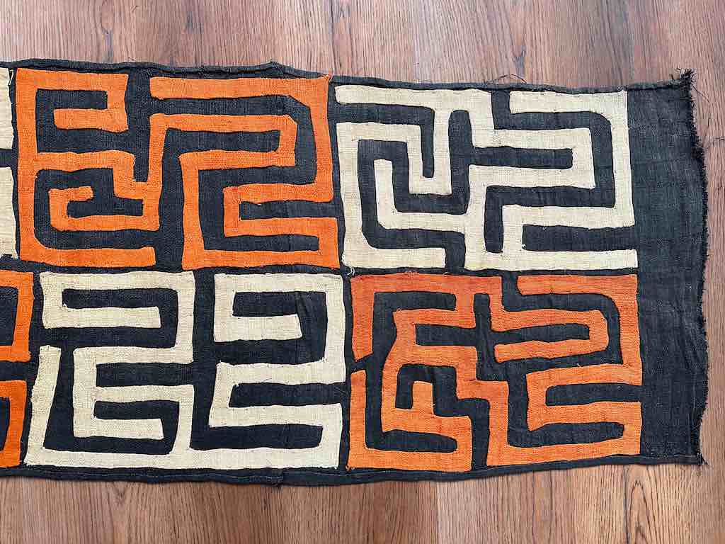 Kuba Cloth Long Raffia Textile | 127 x 21"