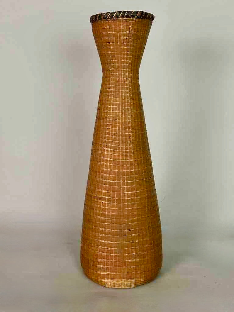 Tutsi Decor Very Detailed Weave Tall Slender Basket - Rwanda