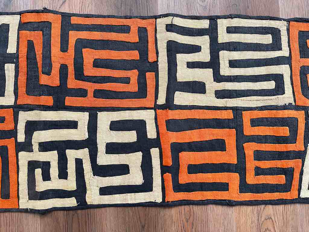 Kuba Cloth Long Raffia Textile | 127 x 21"