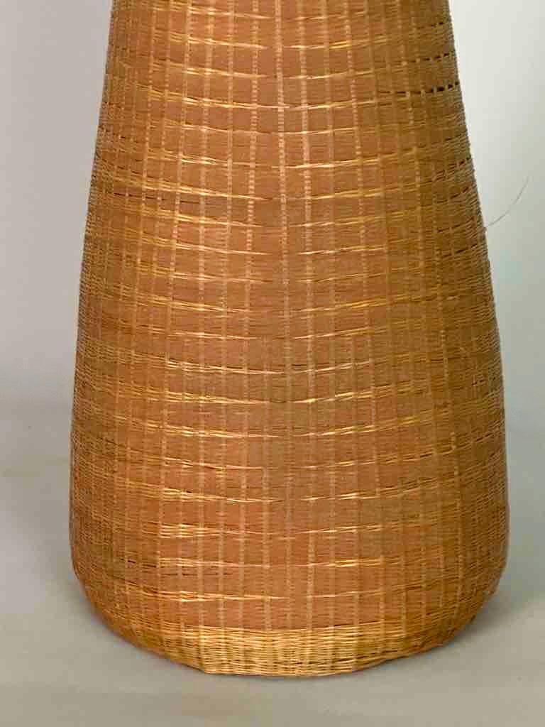 Tutsi Decor Very Detailed Weave Tall Slender Basket - Rwanda