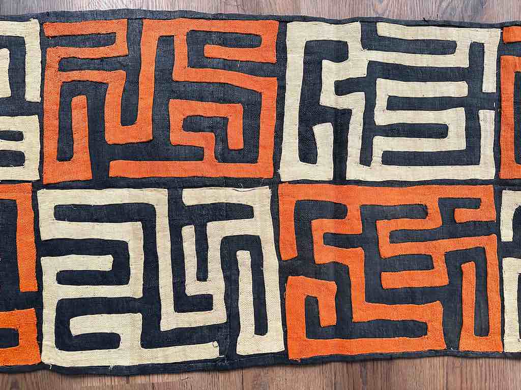 Kuba Cloth Long Raffia Textile | 127 x 21"