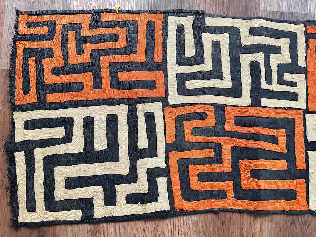 Kuba Cloth Long Raffia Textile | 127 x 21"