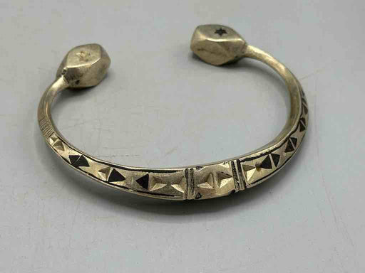 Heavy Tuareg Coin Silver Inlaid Bracelet - Imperfect