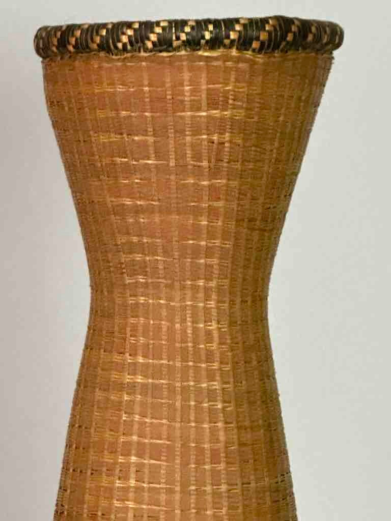 Tutsi Decor Very Detailed Weave Tall Slender Basket - Rwanda