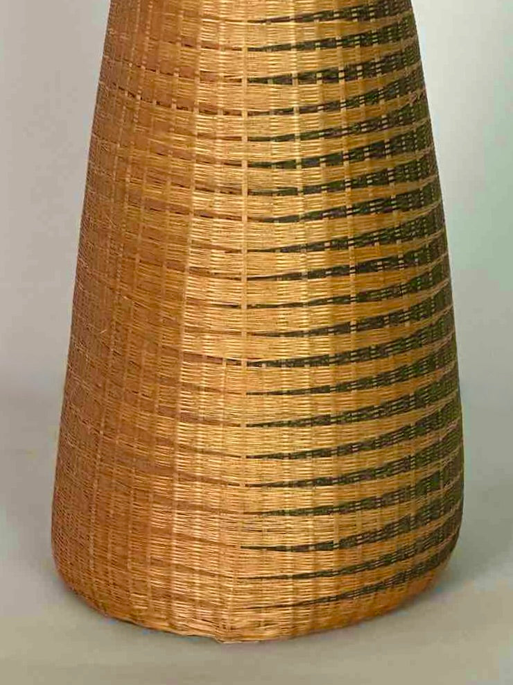 Tutsi Decor Very Detailed Weave Tall Slender Basket - Rwanda