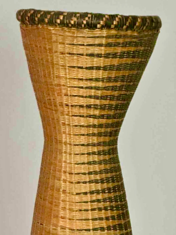 Tutsi Decor Very Detailed Weave Tall Slender Basket - Rwanda