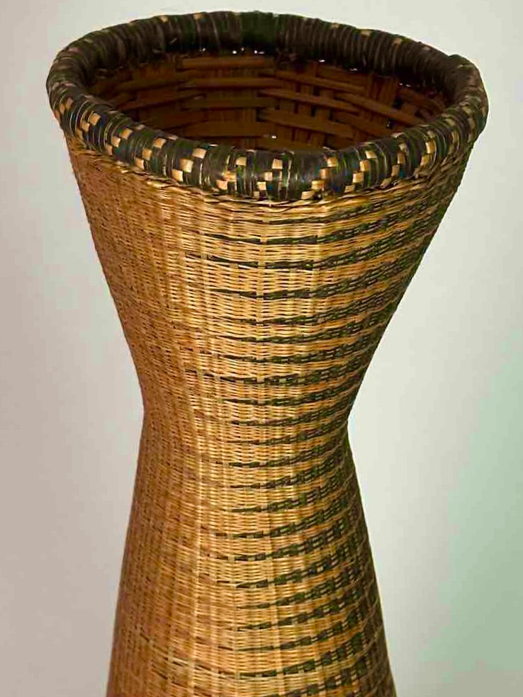 Tutsi Decor Very Detailed Weave Tall Slender Basket - Rwanda