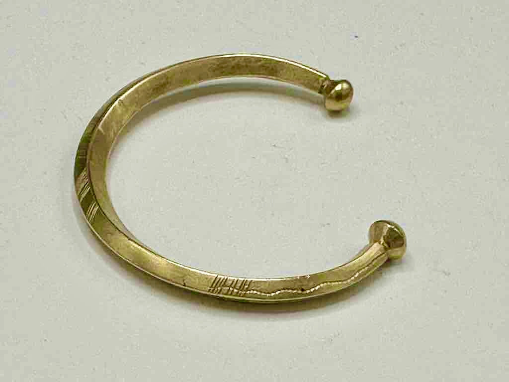 Tuareg Etched Solid Brass Bracelet - 2 Versions