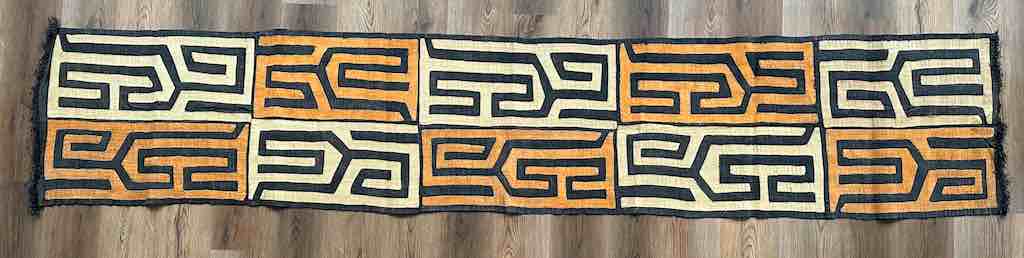 Kuba Cloth Long Raffia Textile | 121 x 23"