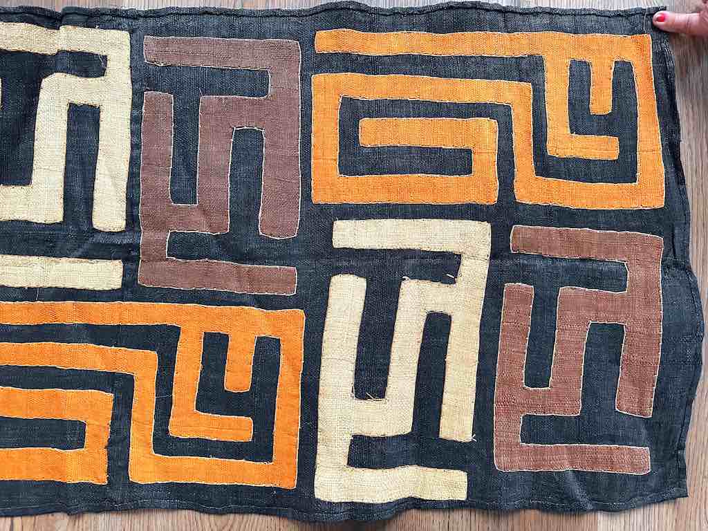 Kuba Cloth Long Raffia Textile | 124 x 21"