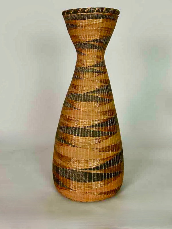 Tutsi Decor Very Detailed Weave Tall Slender Basket - Rwanda