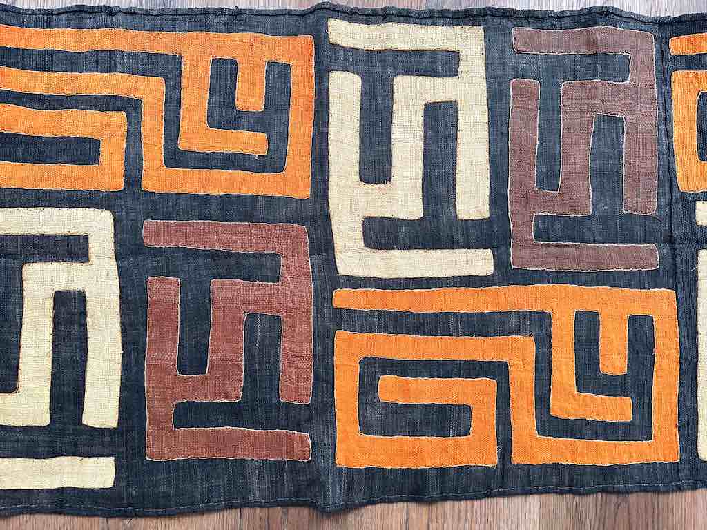 Kuba Cloth Long Raffia Textile | 124 x 21"
