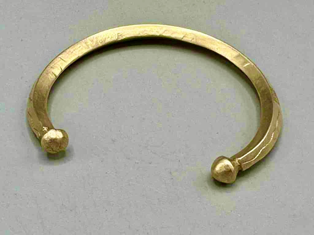 Tuareg Etched Solid Brass Bracelet - 2 Versions