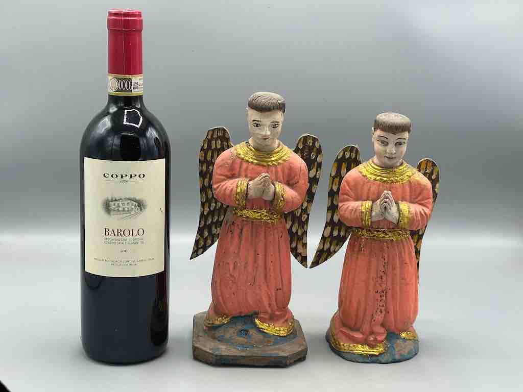 Antique Vietnamese Catholic Saint Figure Pair of Angels