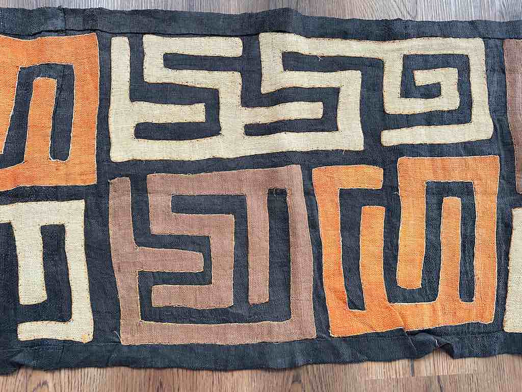 Kuba Cloth Long Raffia Textile | 128 x 20"