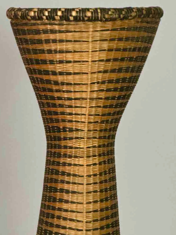 Tutsi Decor Very Detailed Weave Tall Slender Basket - Rwanda