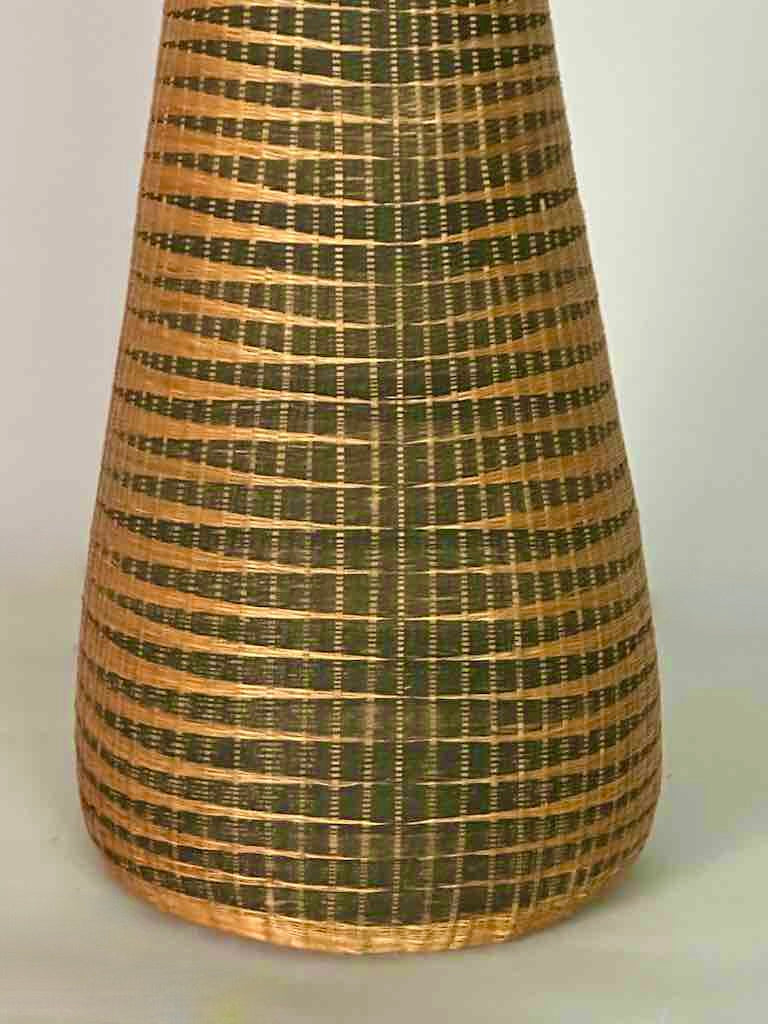 Tutsi Decor Very Detailed Weave Tall Slender Basket - Rwanda