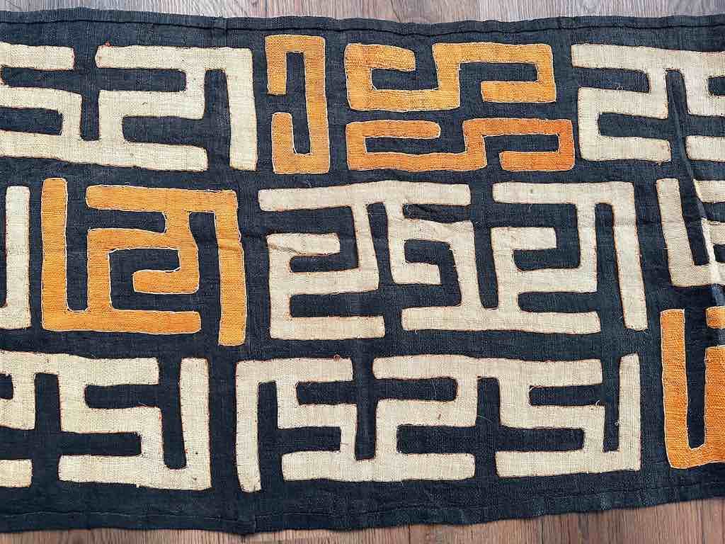 Kuba Cloth Long Raffia Textile | 139 x 22"