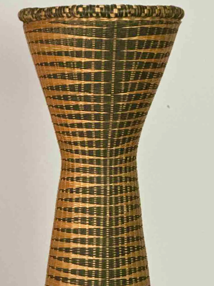 Tutsi Decor Very Detailed Weave Tall Slender Basket - Rwanda