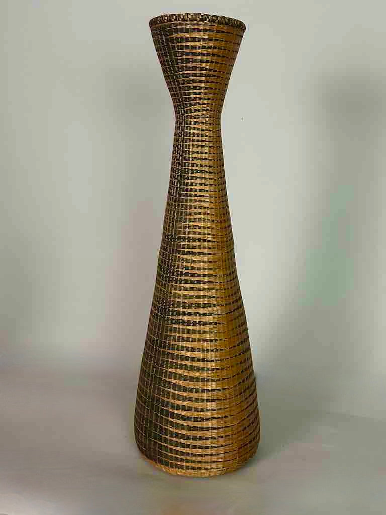 Tutsi Decor Very Detailed Weave Tall Slender Basket - Rwanda