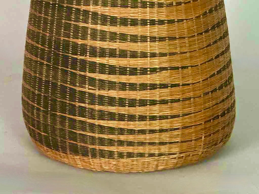 Tutsi Decor Very Detailed Weave Tall Slender Basket - Rwanda