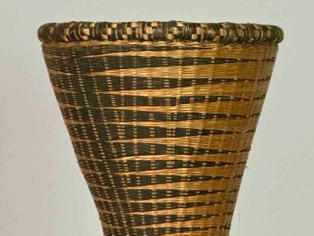 Tutsi Decor Very Detailed Weave Tall Slender Basket - Rwanda