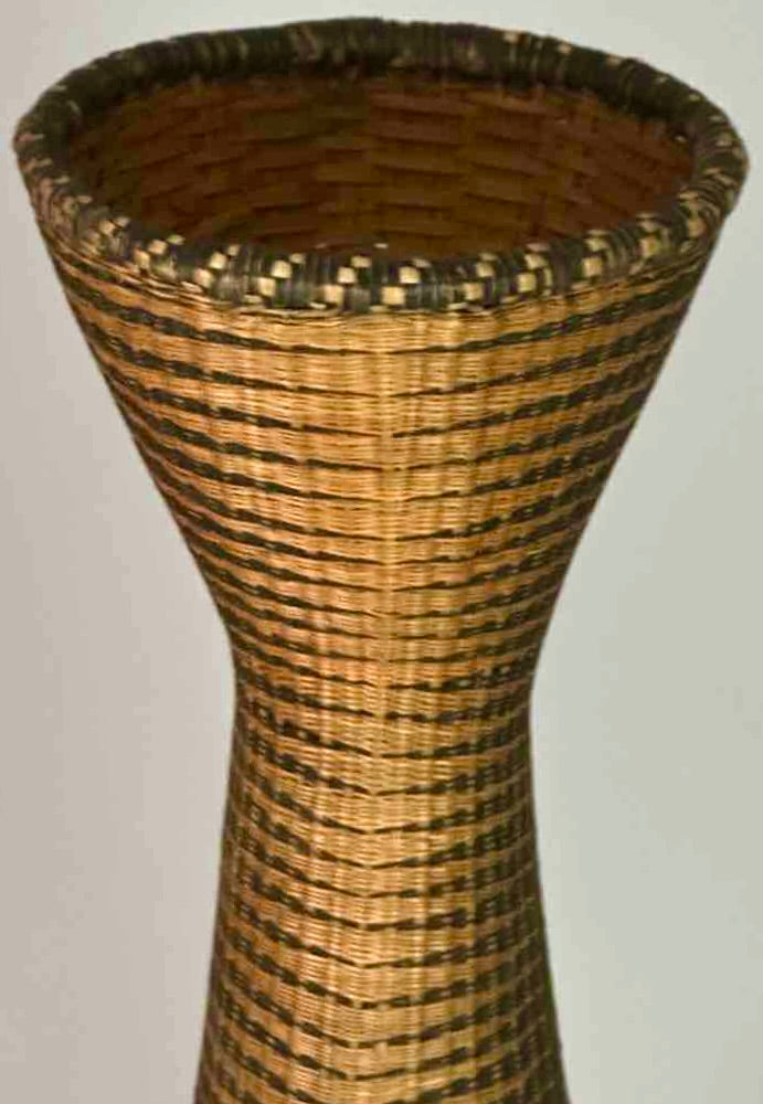 Tutsi Decor Very Detailed Weave Tall Slender Basket - Rwanda