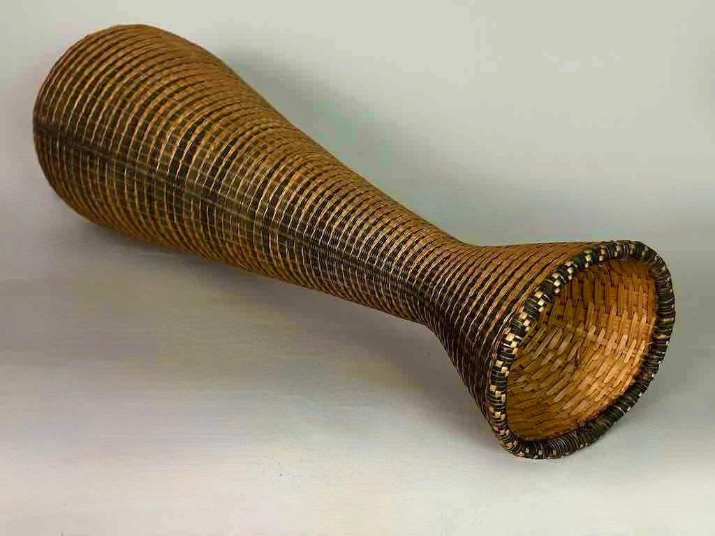 Tutsi Decor Very Detailed Weave Tall Slender Basket - Rwanda