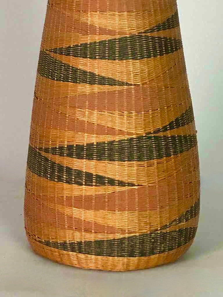 Tutsi Decor Very Detailed Weave Tall Slender Basket - Rwanda