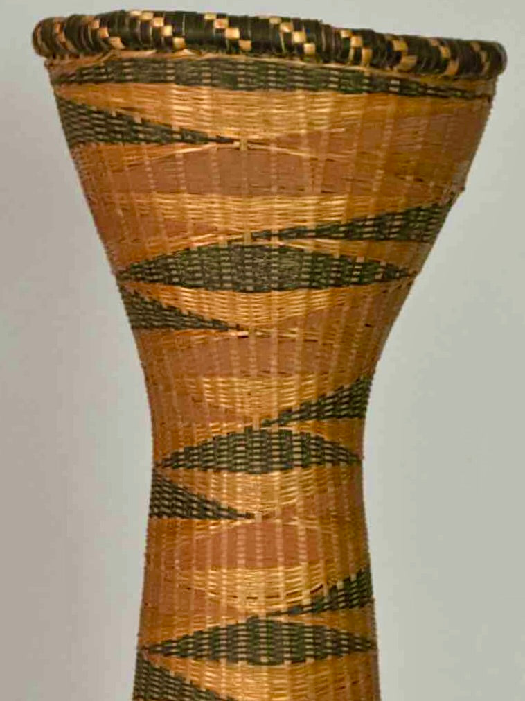 Tutsi Decor Very Detailed Weave Tall Slender Basket - Rwanda