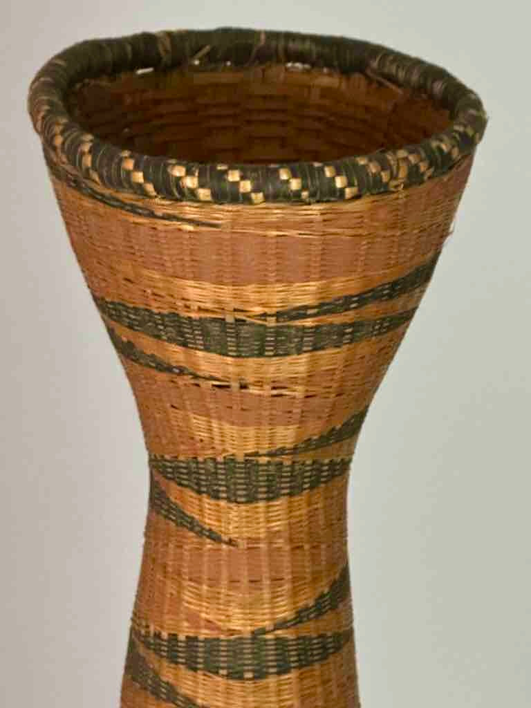 Tutsi Decor Very Detailed Weave Tall Slender Basket - Rwanda