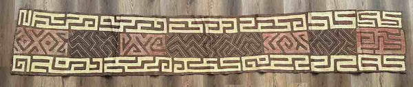 Kuba Cloth Long Raffia Textile | 131 x 21"