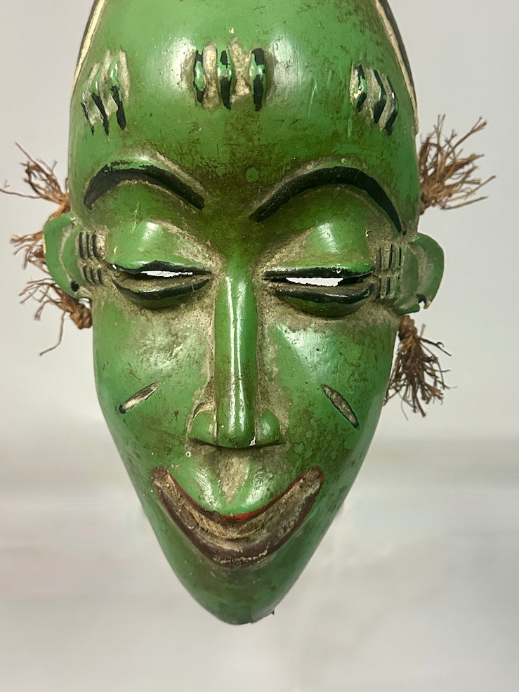 Guro Green Face Man with Snakes Mask - Ivory Coast