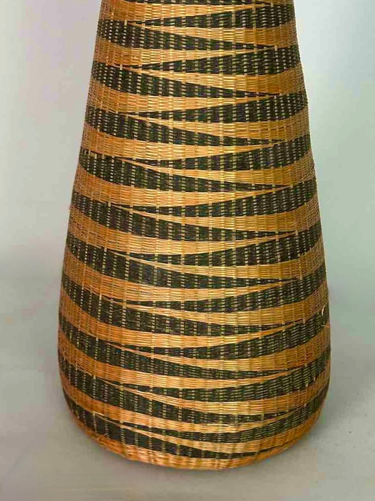 Tutsi Decor Very Detailed Weave Tall Slender Basket - Rwanda