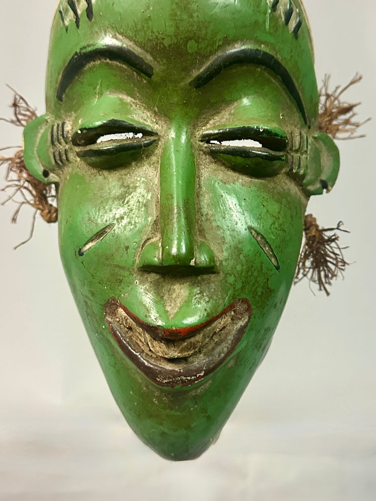 Guro Green Face Man with Snakes Mask - Ivory Coast