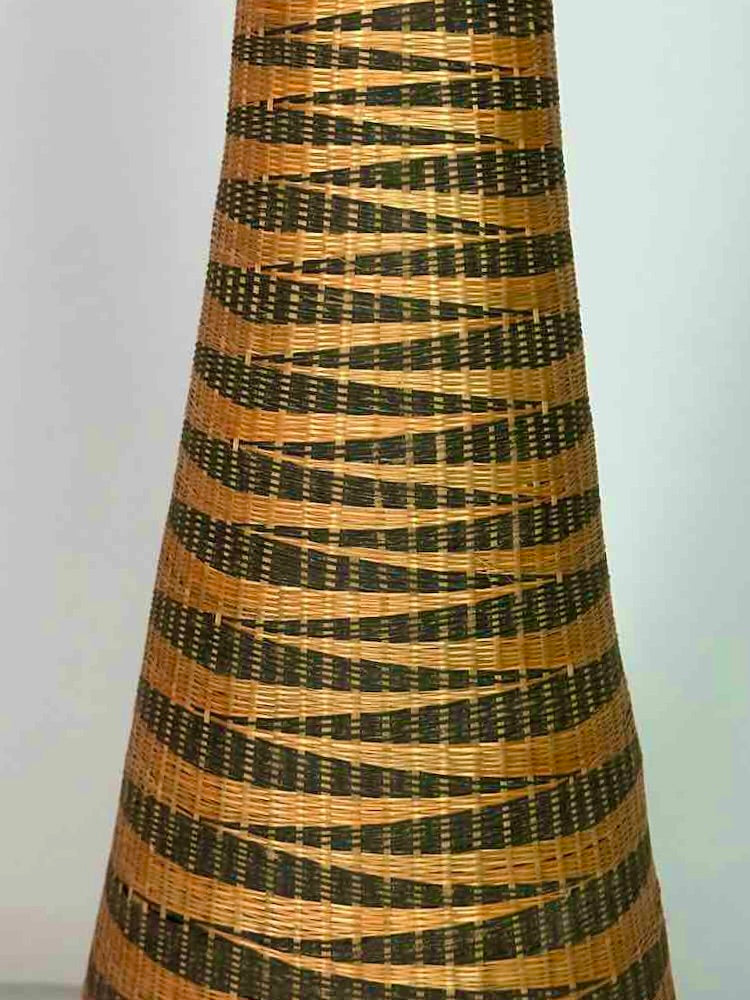 Tutsi Decor Very Detailed Weave Tall Slender Basket - Rwanda