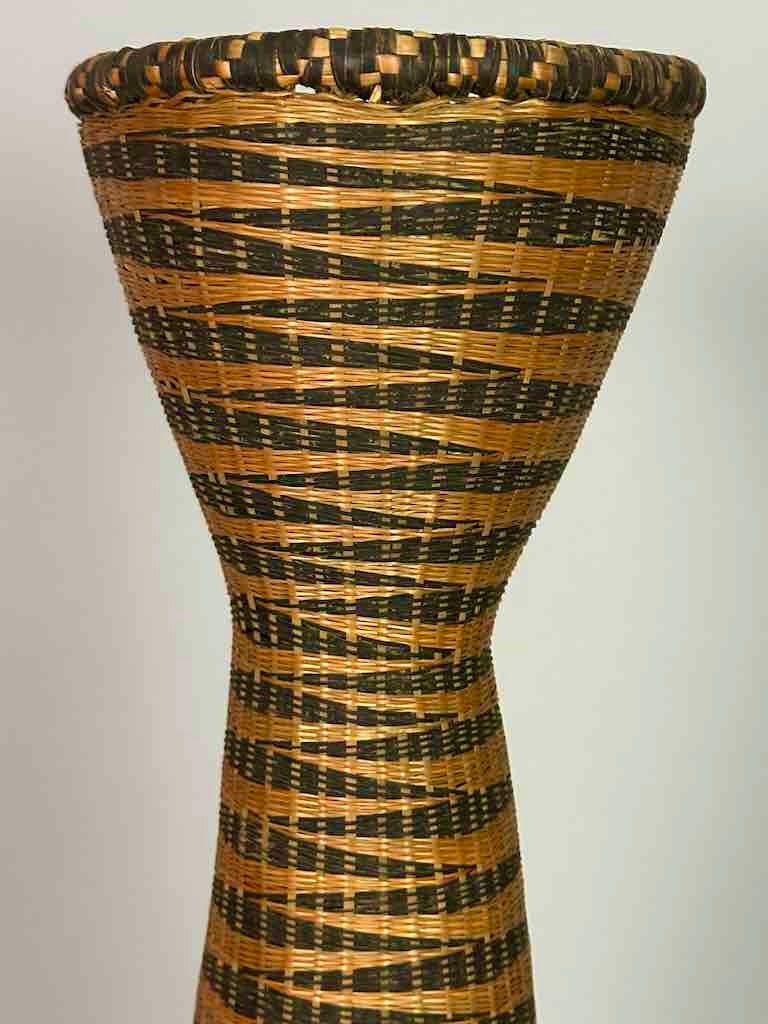 Tutsi Decor Very Detailed Weave Tall Slender Basket - Rwanda